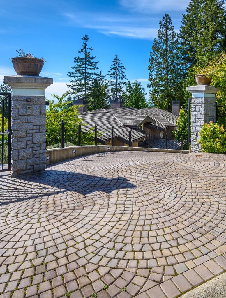 Finished residential driveway concrete work in Plymouth by 4 Way Cement.